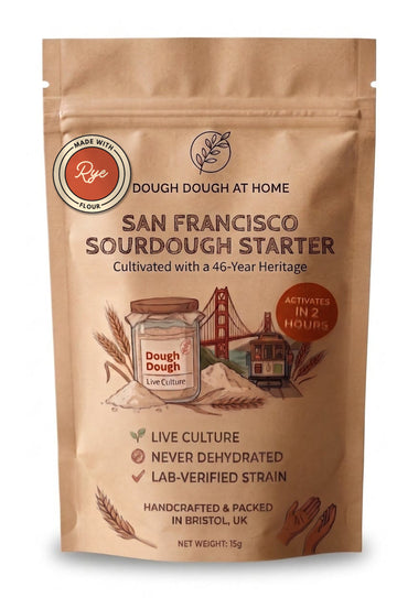 Dough Dough at Home rye sourdough starter — 15 g kraft pack, live culture, never dehydrated