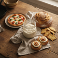Step-by-step activation of the Dough Dough sourdough starter — mix, wait 2 hours, feed once, bake